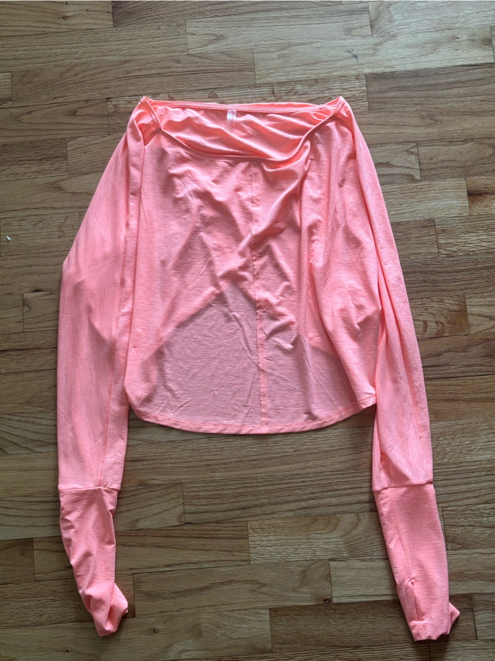 Free people Neon Coral Long Sleeve Top